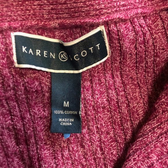 Mulberry Sweater with Gold Button Accents - Picture 5 of 6